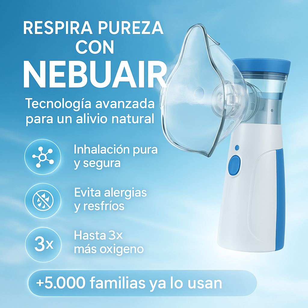 Nebulizador Portátil NebuAir® | Alivio respiratorio al instante💨
