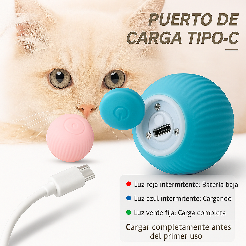 Pelota SmartPet™ 🧠🐾 – El Juguete Inteligente que Mantiene Activo a tu Gato 😺