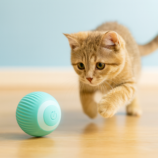 Pelota SmartPet™ 🧠🐾 – El Juguete Inteligente que Mantiene Activo a tu Gato 😺