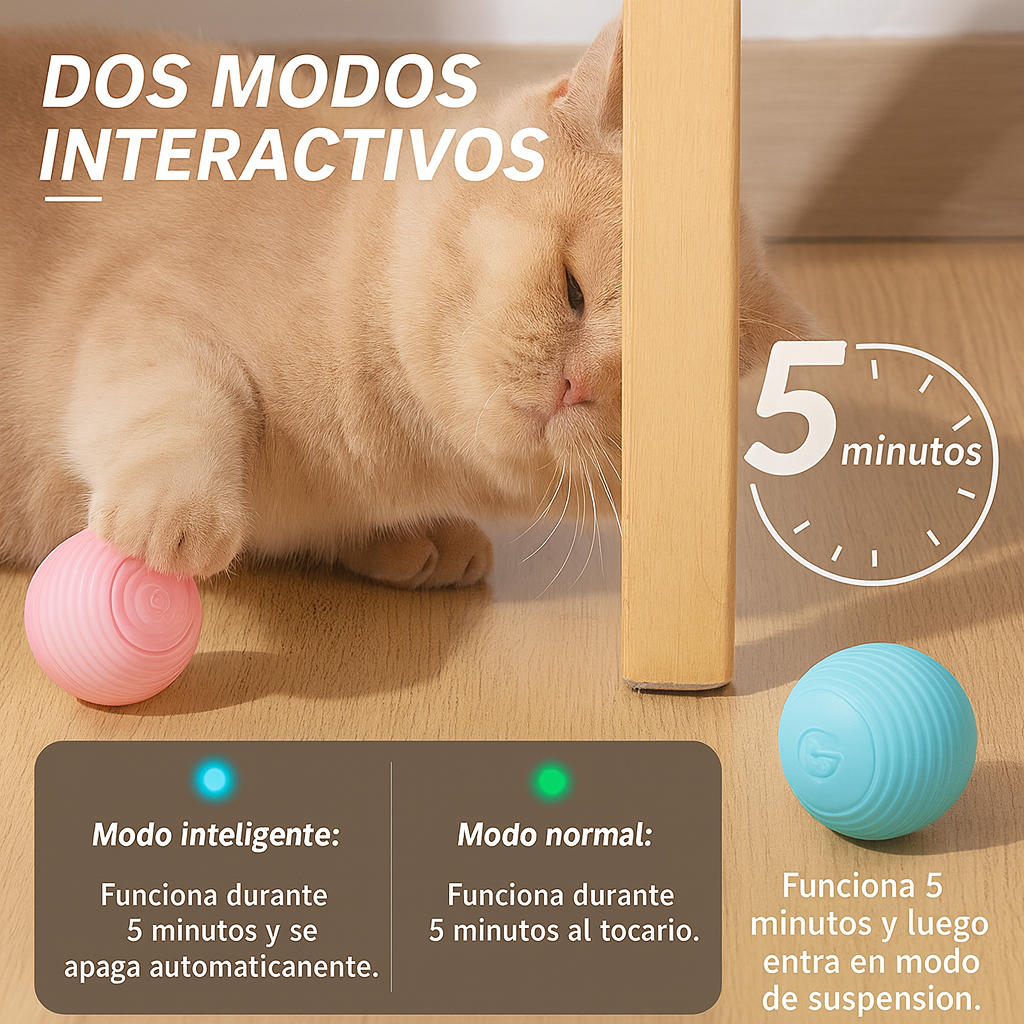 Pelota SmartPet™ 🧠🐾 – El Juguete Inteligente que Mantiene Activo a tu Gato 😺